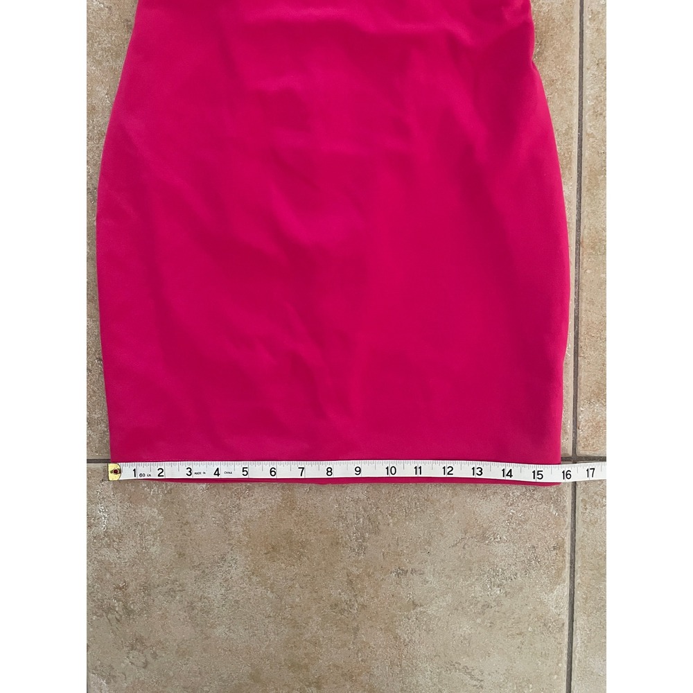 NWT Windsor Hot Pink Feather Trim Strapless Mini Bodycon Dress Size M - Picture 8 of 9